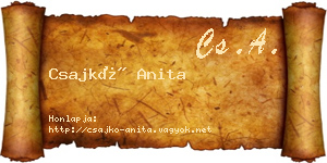 Csajkó Anita névjegykártya