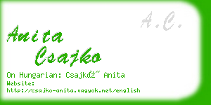 anita csajko business card